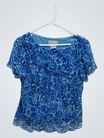 Karin Stevens Blue Floral Top