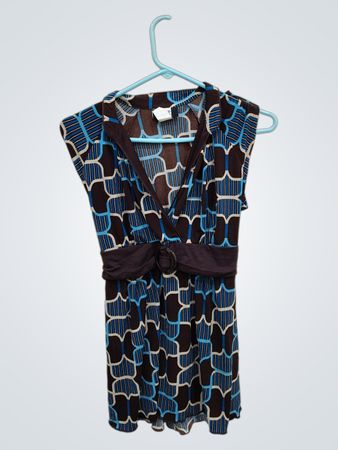 studio 1940 Blue and Brown Patterned Dress