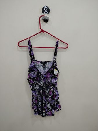 White Black Market Floral Bodysuit