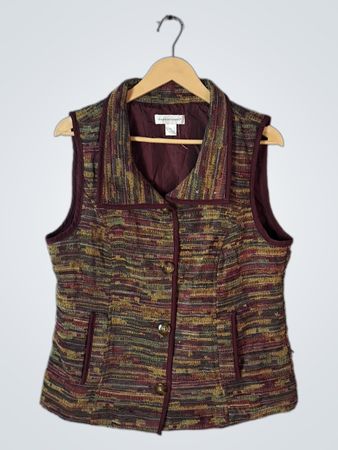 Christopher & Banks Multicolored Woven Vest