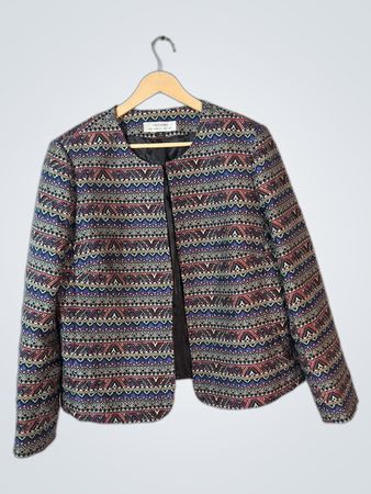 Tahari Multicolored Geometric Blazer