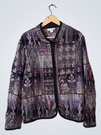 Dressbarn Purple Patterned Jacket