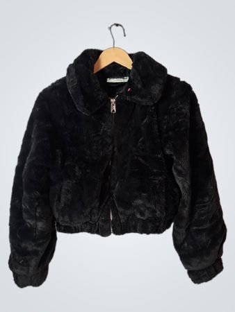 No Boundaries Black Faux Fur Jacket