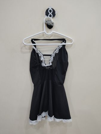 Black Lace Trim Chemise