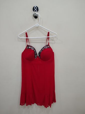 Red Camisole with Lace Details