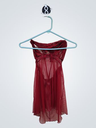 Red Sheer Lace Dress