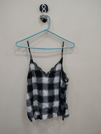 Victoria's Secret Black and White Plaid Camisole