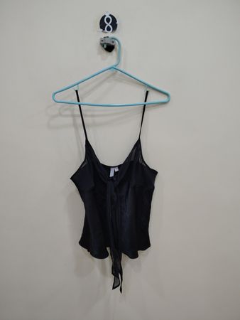 Black Tie-Front Cami