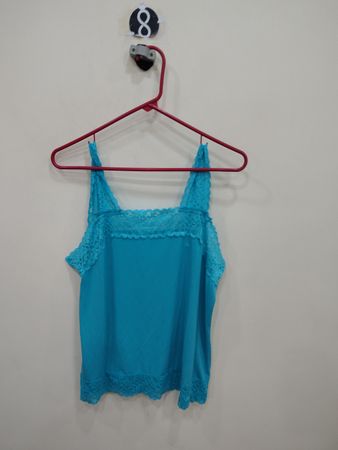 Blue Lace Trim Camisole