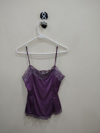 Purple Lace-Trimmed Camisole