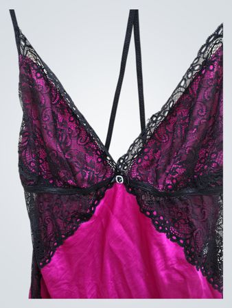 Pink and Black Lace Chemise