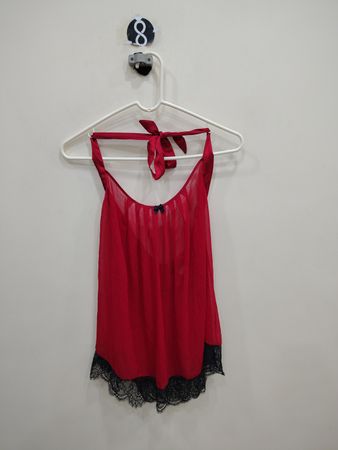 Red Lace Trim Camisole