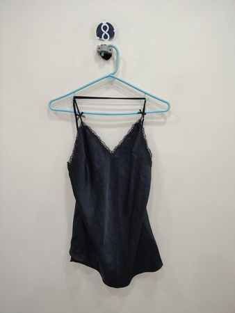 Black Camisole with Lace Trim