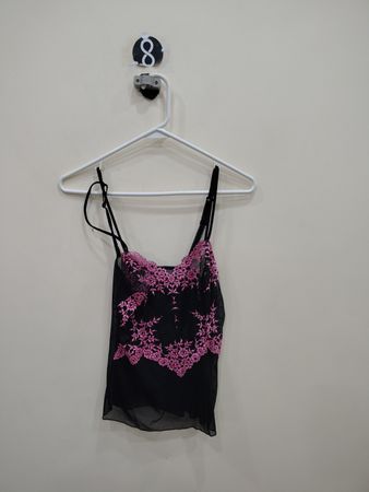 Black Camisole with Pink Lace
