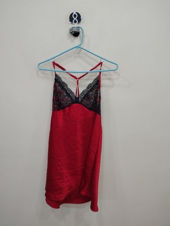 Red Lace-Trimmed Chemise