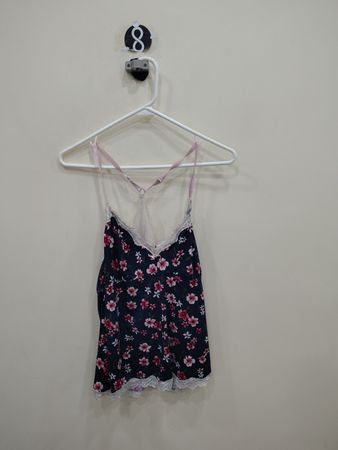 Floral Camisole with Lace Trim