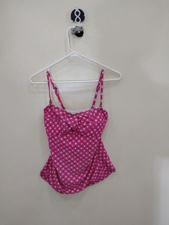 Pink Polka Dot Swimsuit Top
