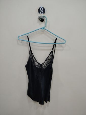 Black Lace-Trimmed Camisole