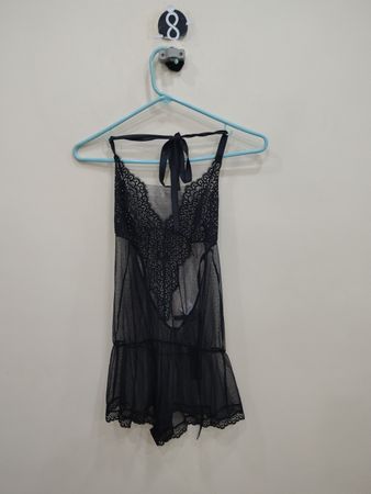 Black Sheer Lace Chemise