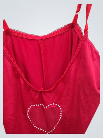 Red Tank Top with Heart Design