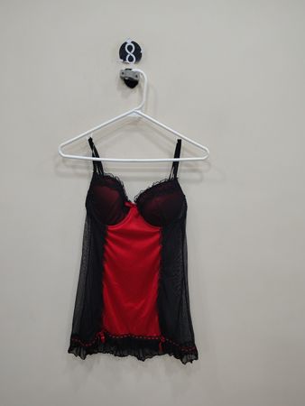 Red and Black Lace Camisole