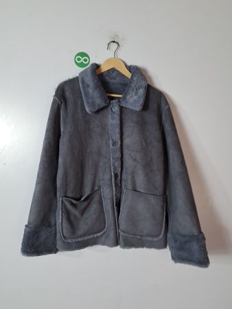 Gray Faux Fur Jacket
