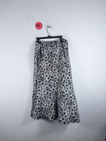 Kim Rogers Black and White Floral Skirt