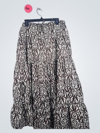 Christopher & Banks Brown and White Patterned Skirt