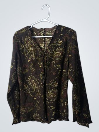 Brown Paisley Blouse