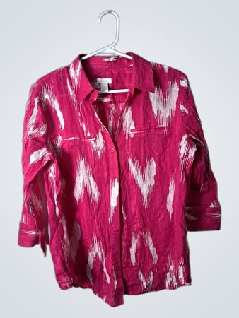 Chic's Pink and White Patterned Shirt
