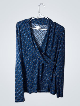 Charter Club Blue Patterned Top