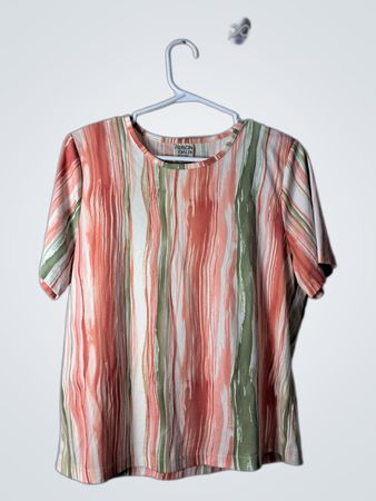 Allison Dalley Striped Short-Sleeve Blouse