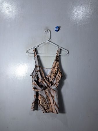 Brown and Gray Patterned Tank Top