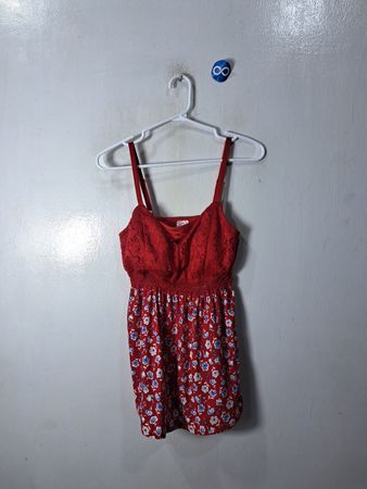 No Boundaries Red Lace Mini Dress