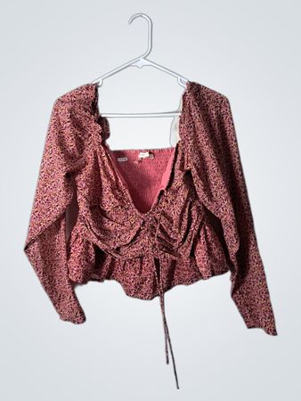 Pink Floral Long-Sleeve Top