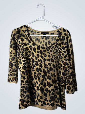 August Silk Leopard Print Top