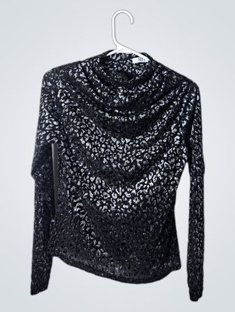 SUZY Black Sequined Top