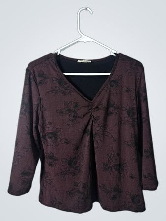 Brown Floral Blouse