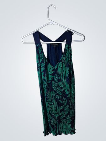 Banana Republic Green Leaf Print Sleeveless Top