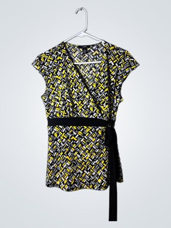Alfani Yellow and Black Geometric Pattern Dress