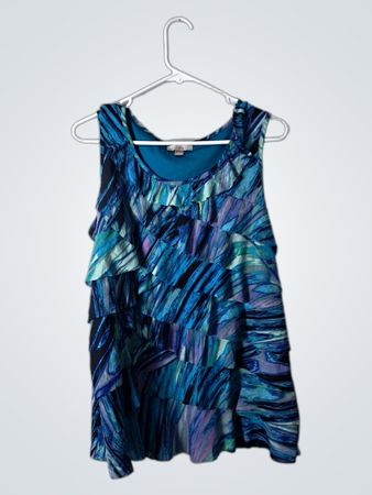 Tiz & Ali Blue Printed Dress