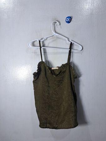 Olive Green Ruffled Top