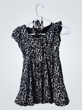 mymichelle Black and White Animal Print Dress