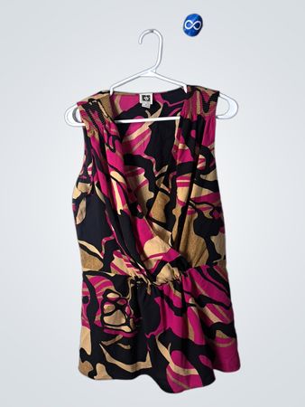 Anne Klein Abstract Print Sleeveless Wrap Top