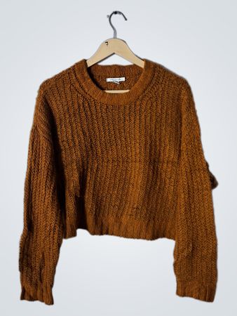 American Eagle Rust Cropped Knit Sweater