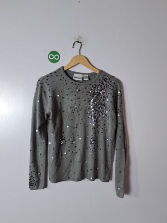 Fashion Bug Sequined Gray Sweater