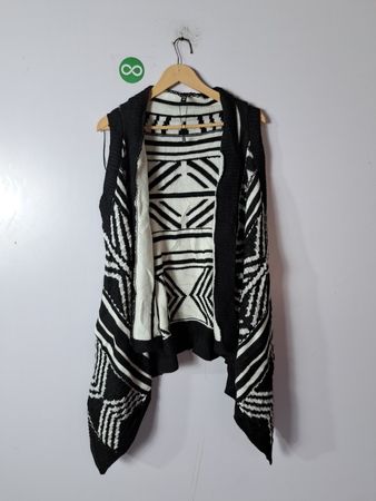 Express Black and White Knit Vest