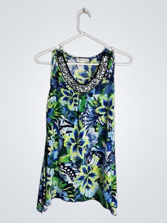 dressbarn Floral Print Sleeveless Blouse