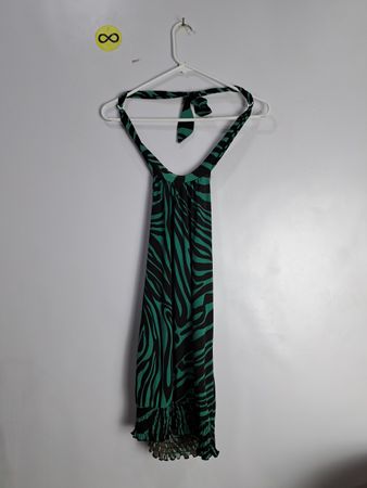 Green and Black Zebra Print Dress