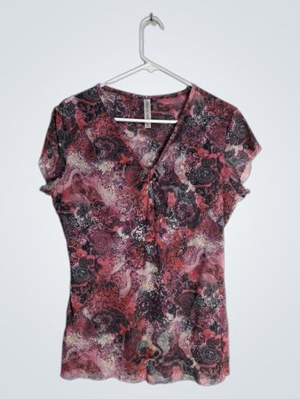 Lucy + Fiona Pink Floral Blouse
